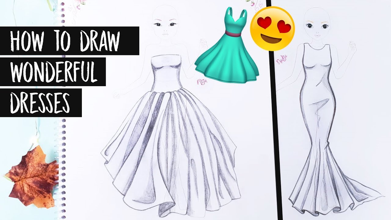 How to draw Wonderful Dresses | Elegante Kleider malen || Foxy Draws Tutorial