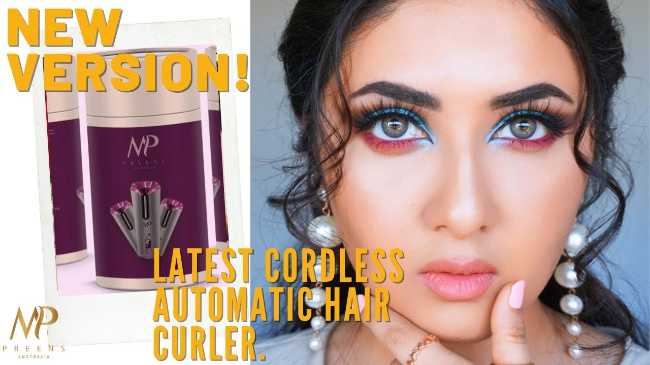How to style long hair with wireless hair curler .