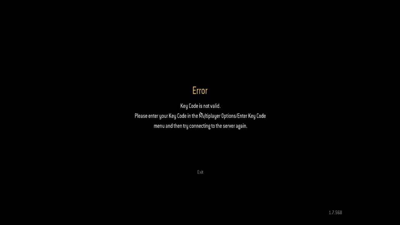Fix Problem when enter play online ( Call of Duty 4 Modern Warfare )  ErrorKey Code is not valid