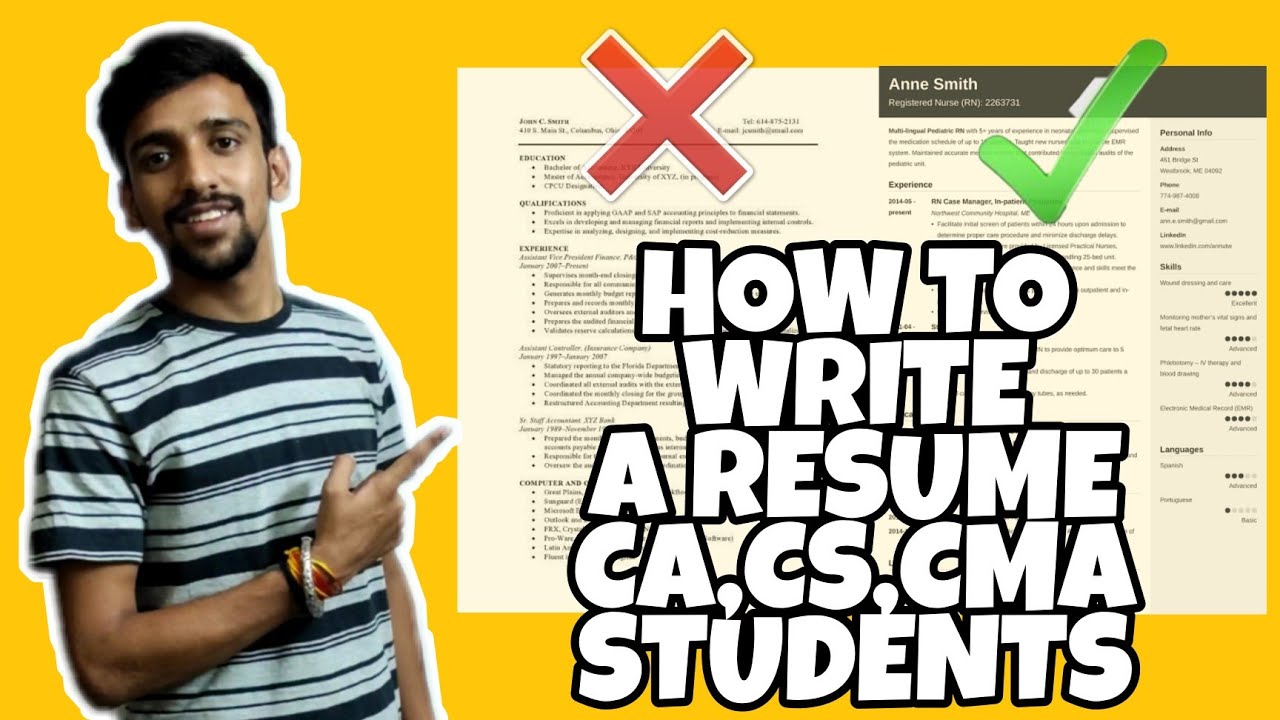 How to Write a Resume for CA,CS,CMA students | Articleship & Jobs