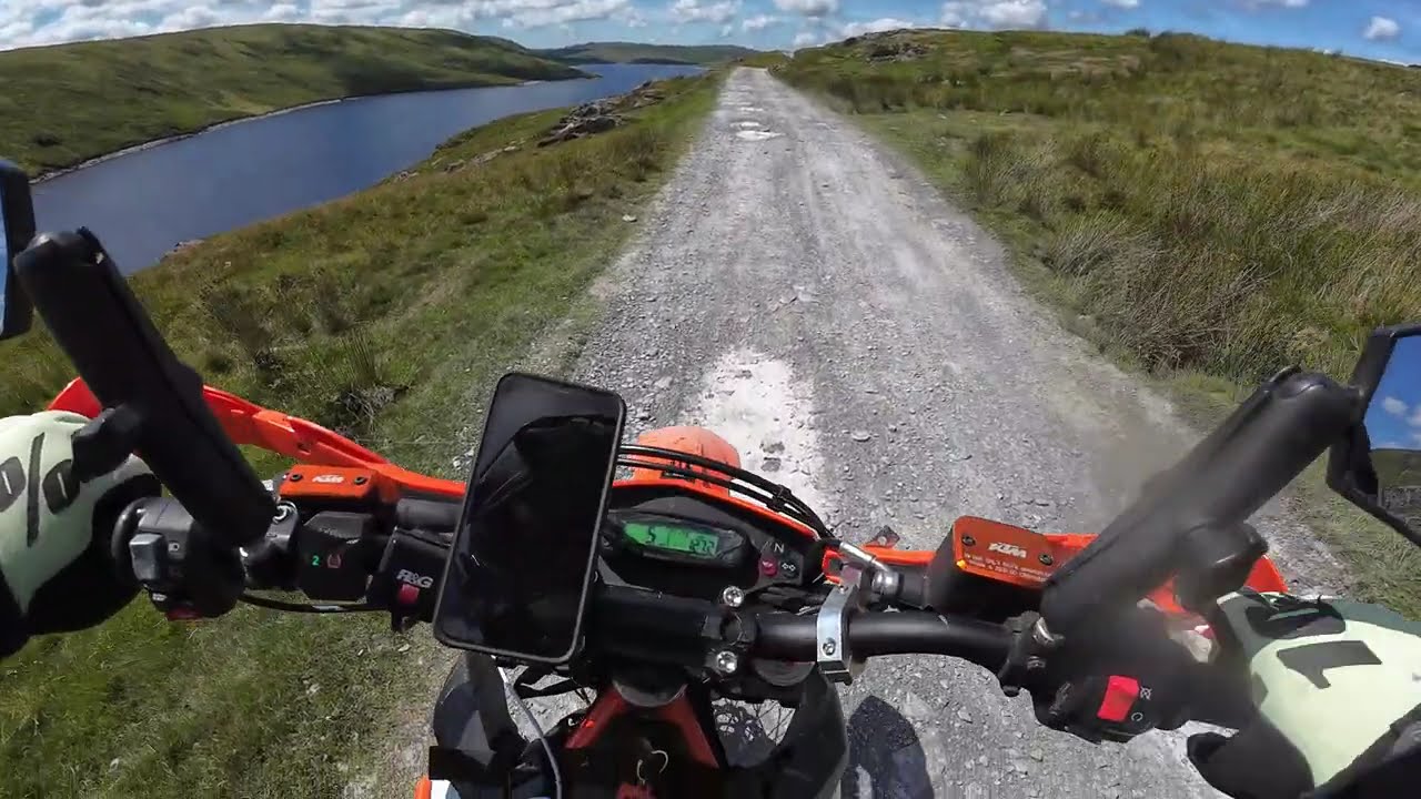 Elan valley , Clearwen Reservoir trail on the first camping trip aboard the ktm 690 Enduro R