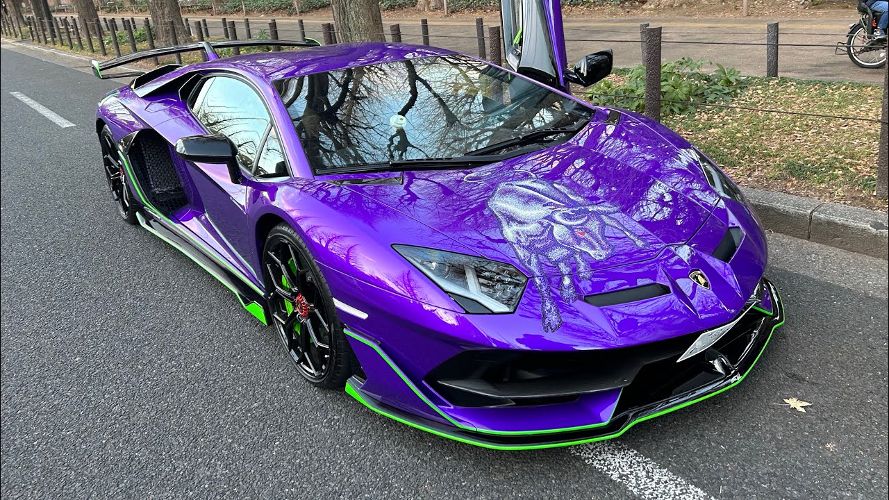 エヴァンゲリオンカラーのランボルギーニアヴェンタドールSVJ【エヴァン号】    Lamborghini Aventador SVJ in Evangelion color👌🏻@lambo1019