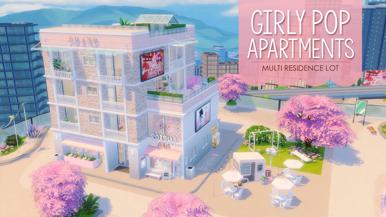 Girly Pop Apartments | The Sims 4 Stop Motion Build | NoCC