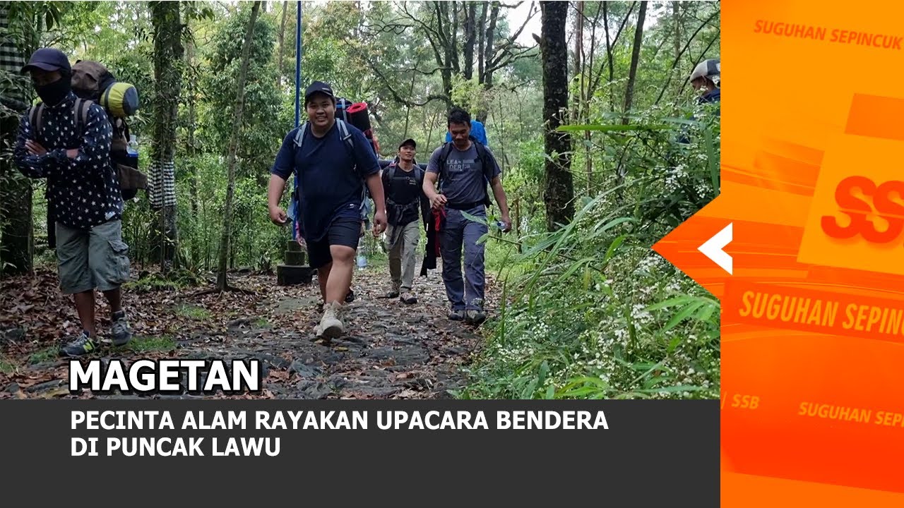 MAGETAN - Pecinta Alam Rayakan Upacara Bendera Di Puncak Lawu