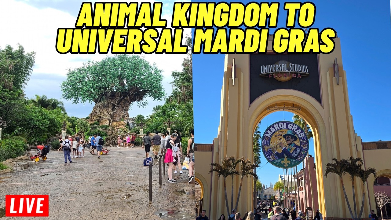 🔴 Live Disney's Animal Kingdom To Universal Mardi gras Rides Monday at Walt Disney World 2/23/2026