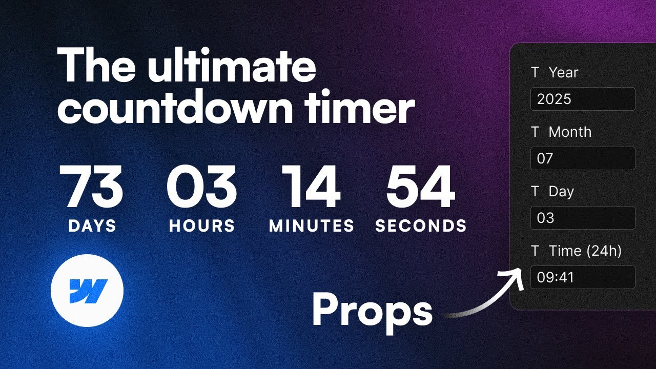 Последний компонент таймера обратного отсчета, который вам понадобится для Webflow.