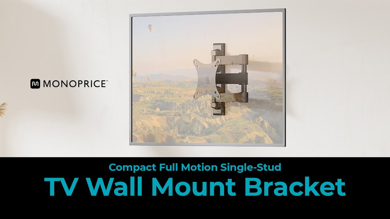 Monoprice Compact Full Motion Single-Stud TV Wall Mount Bracket for 13