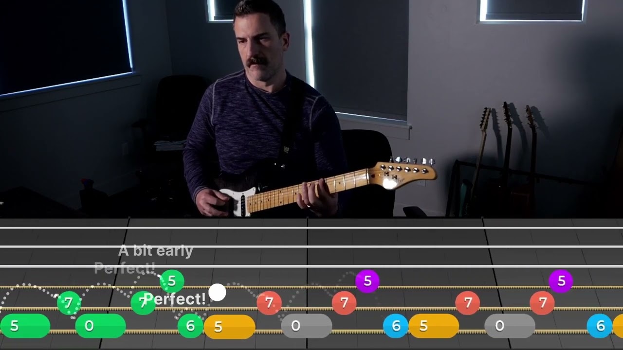 Yousician 724hr Guitar Progress - Enter Sandman (Clean Riff Level 5)