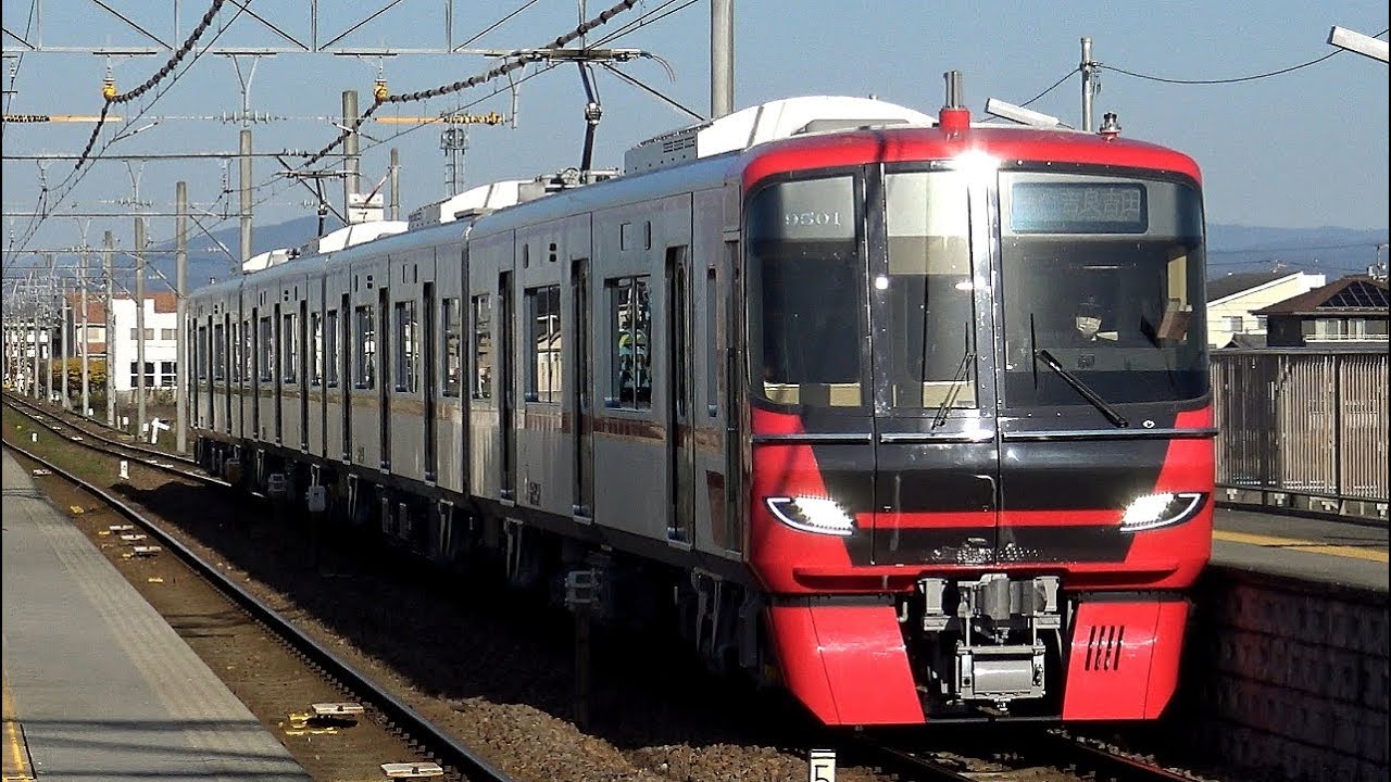 【4K】【新型】響くVVVFサウンド! 名古屋鉄道9500系トップナンバー9501F(東芝ハイブリッドSiC-VVVF) 営業運転開始! 到着・発車シーン集+車内映像付き走行音 2019.12