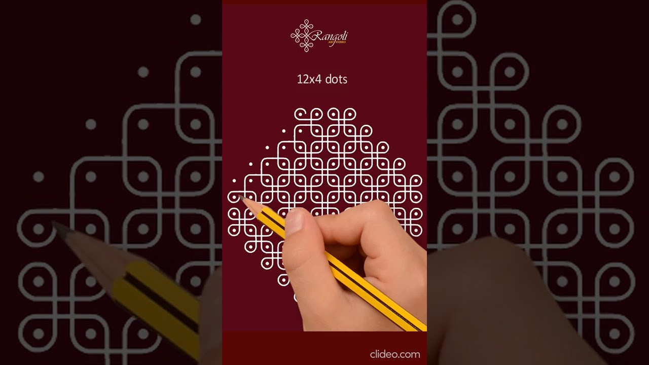 Easy rangoli & kolam designs with 12 dots | Simple Sikku kolam | Kambi kolam | Easy melikala Muggulu