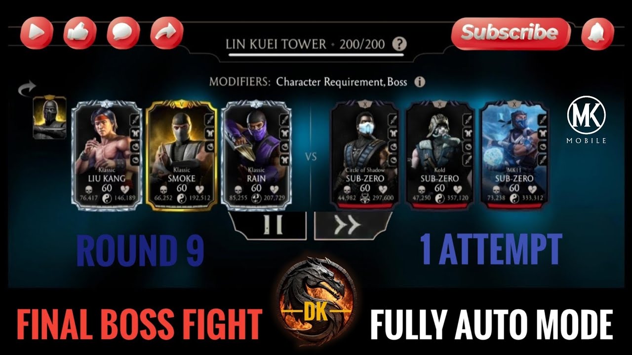 Lin Kuei Tower 200▪️Round 9 🎮 Mortal Kombat Mobile/MK Mobile/MKM #mortalkombatmobile #mkmobile #mkm