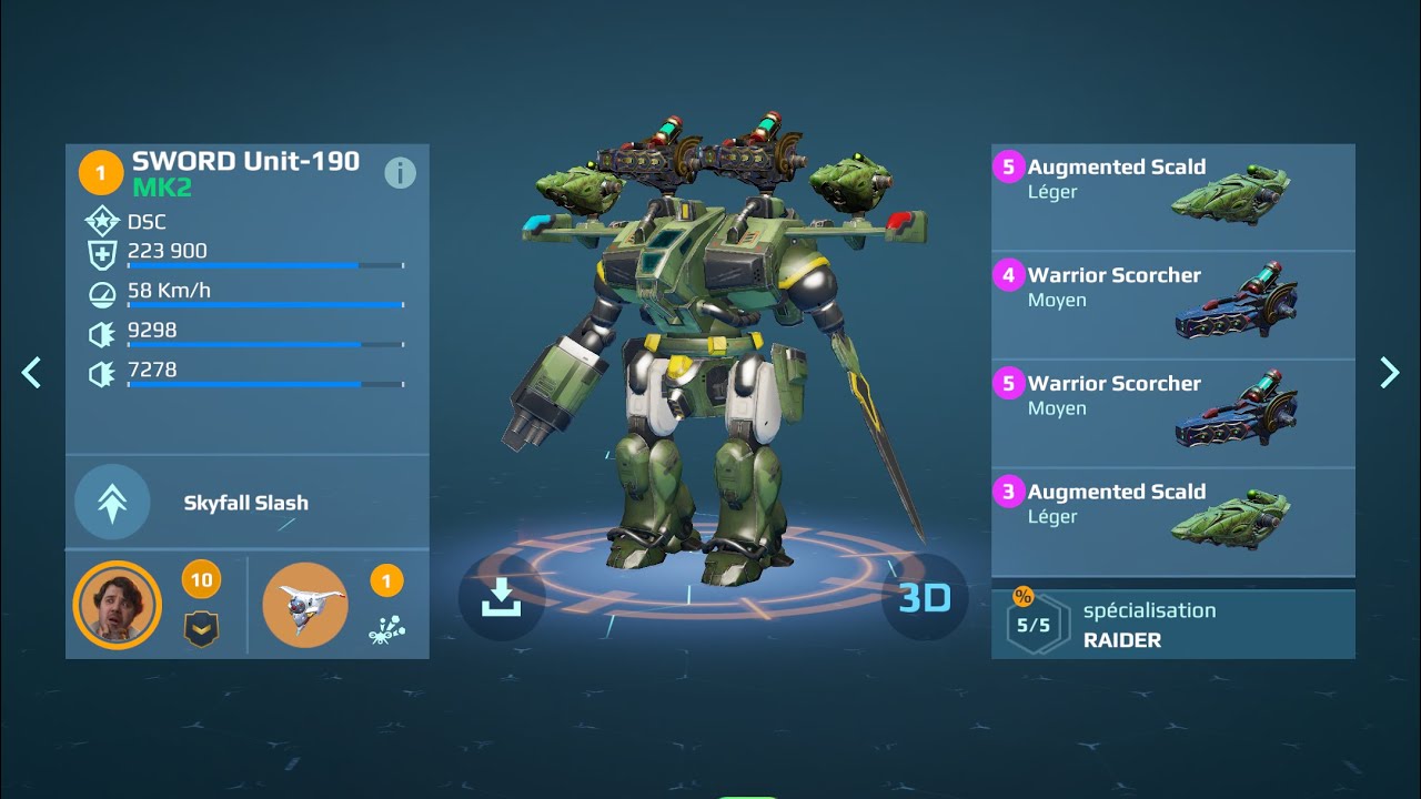 SCORCHER AND SCALD SWORD UNIT-190 (WAR ROBOT)