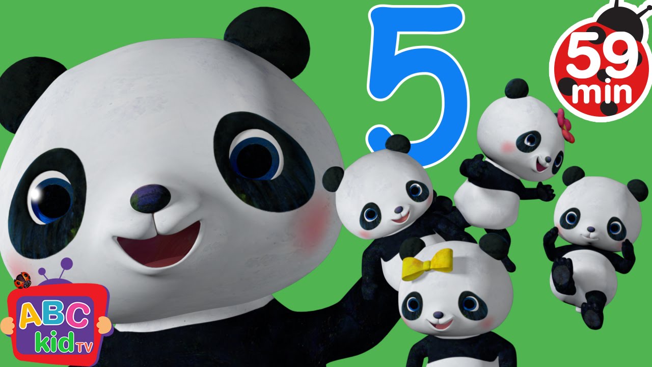 Five Little Pandas Jumping on the Bed + More Nursery Rhymes & Kids Songs - CoComelon