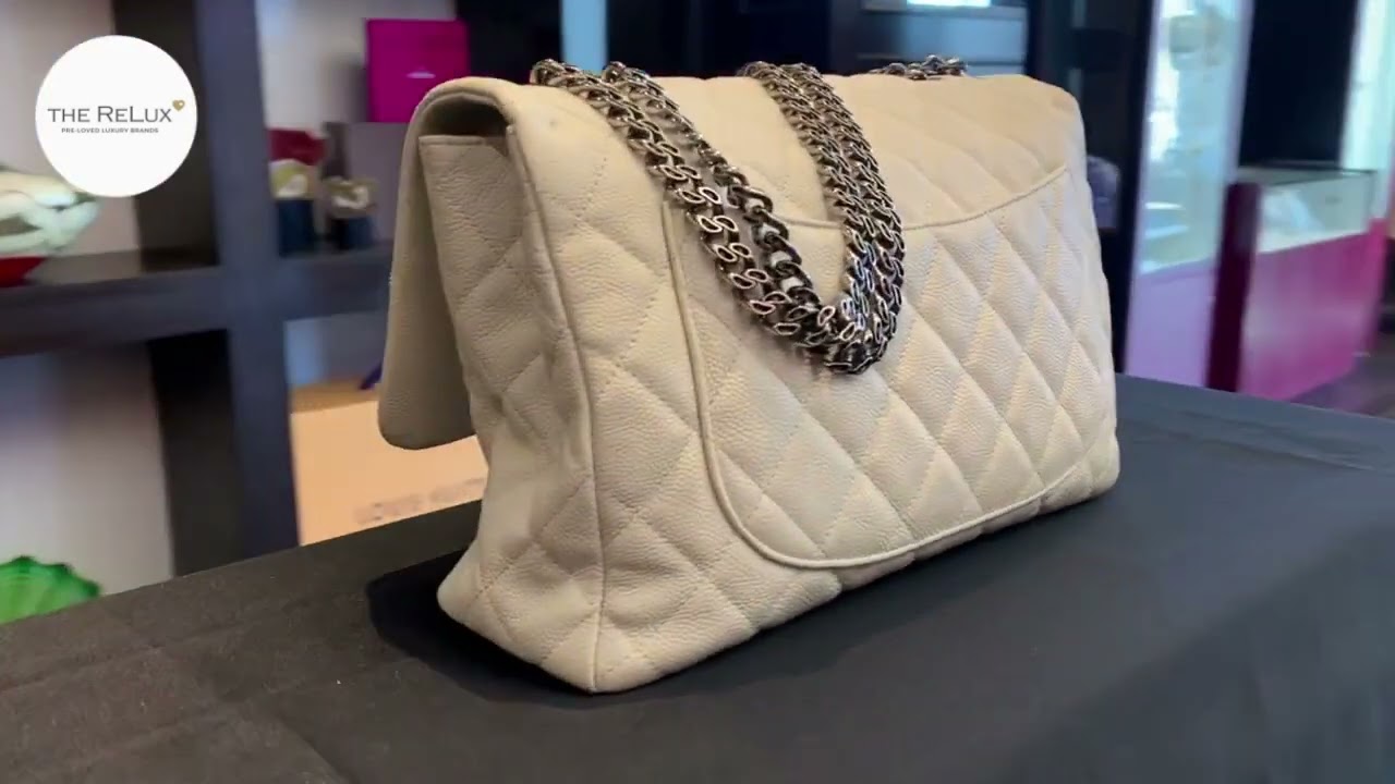 Chanel White Quilted Caviar 2.55 Reissue 226 Single Flap | The ReLux