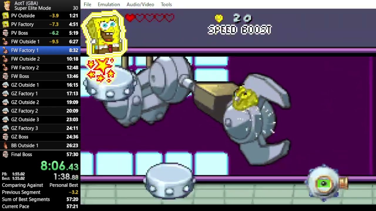 Nicktoons: Attack of the Toybots (GBA) - 55:15 Super Elite Mode Speedrun