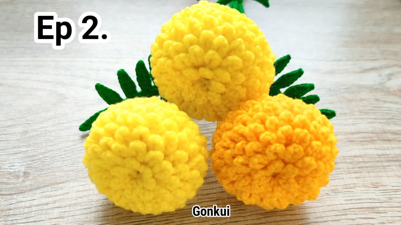 ❤️Ep2. Flowers step2 | Easy Crochet Marigold flower | Crochet Flower Bouquet #crochetflower #crochet