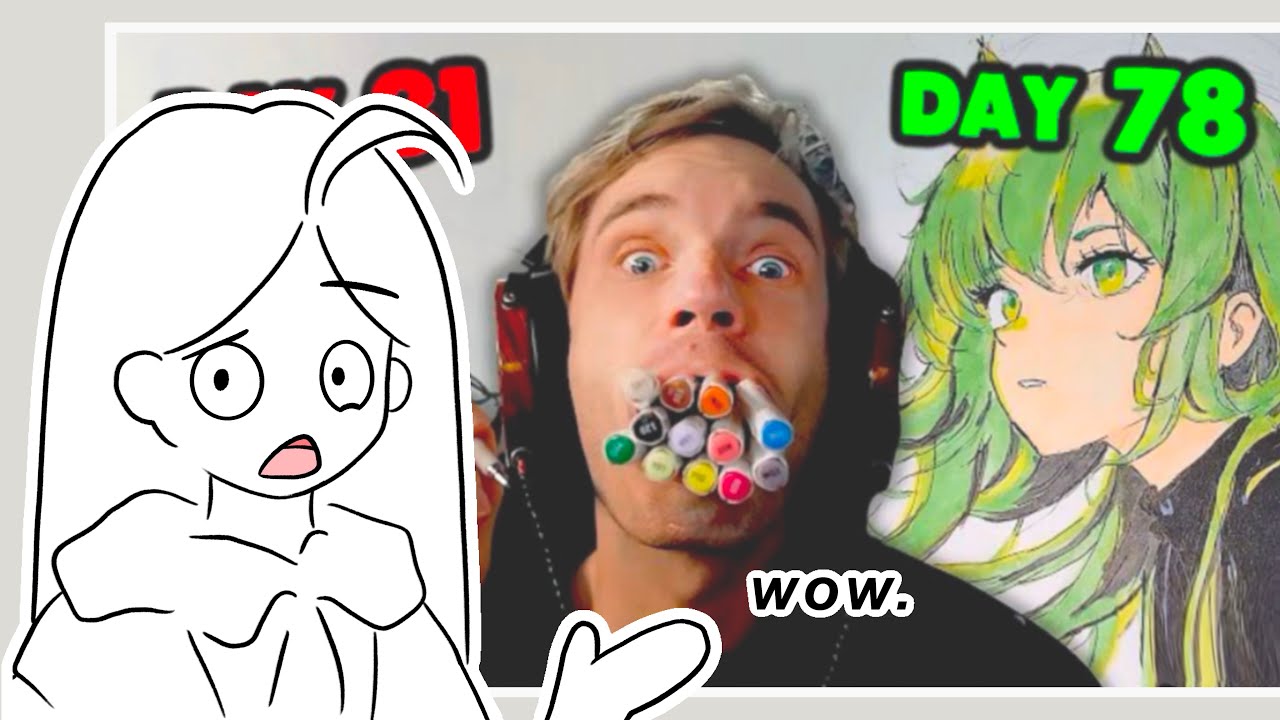 итак, pewdiepie начал рисовать... (реакция художника)