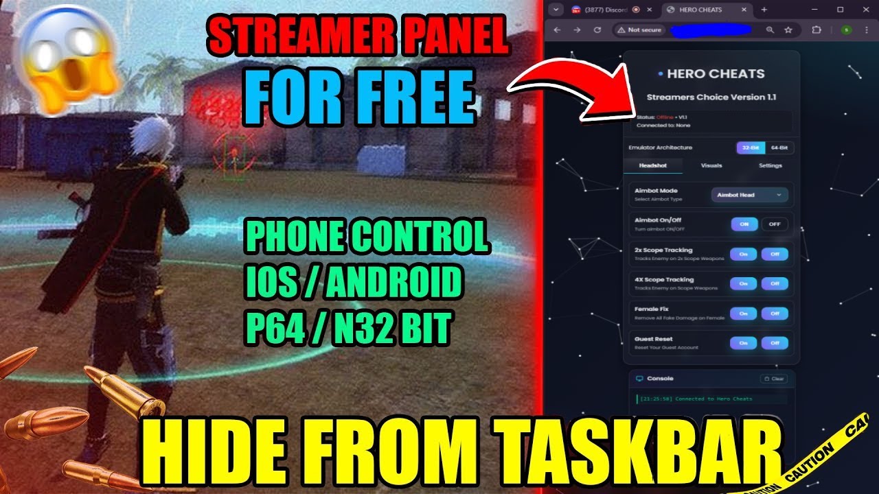 Free Fire Streamer Panel 🎯 Phone Control Panel || Pc Streamer Panel Free Fire || Free Fire