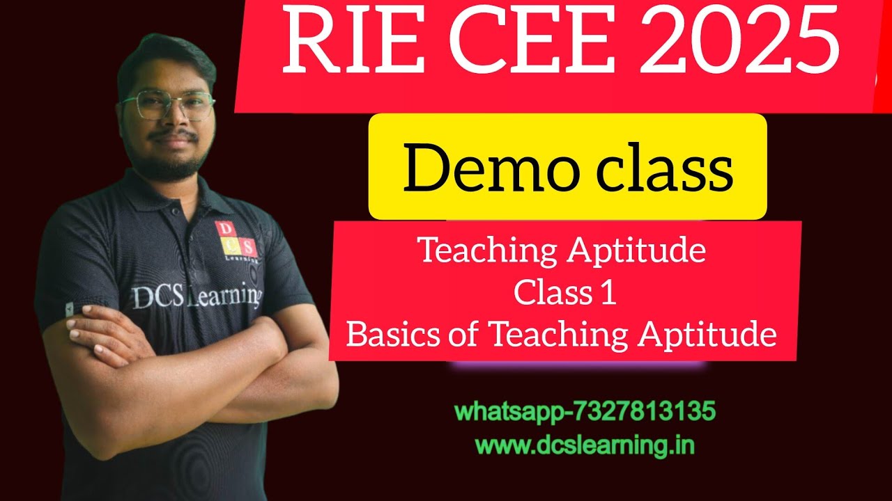 RIE CEE 2025 || ONE MONTH CONCEPT BOOSTER BATCH BATCH|| TEACHING APTITUDE CLASS 1 demo class