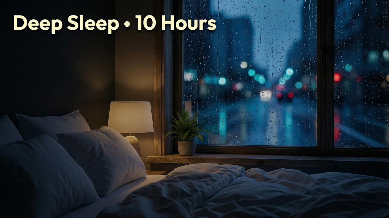 Drift to Sleep with Rain • 10 Hours of Cozy Bedroom Soundscape