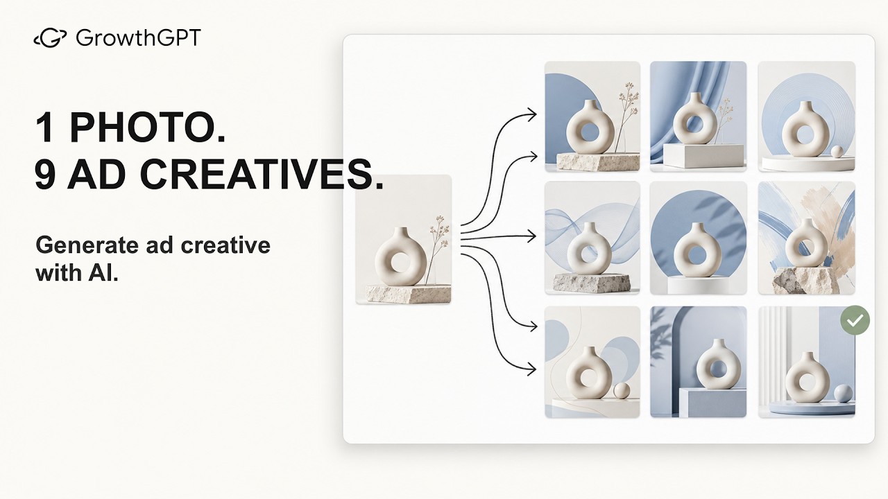 Turn One Product Photo into 9 Ad Creatives | GrowthGPT Tutorial