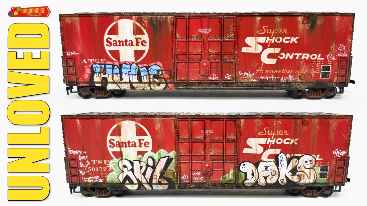 Weathering a Roundhouse Santa Fe Box Car Wagon - HO Scale Model Railway