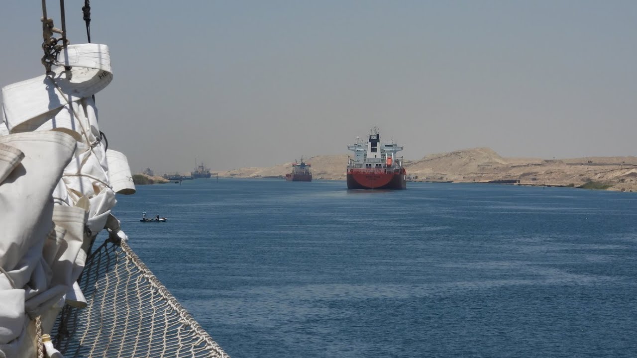 SUEZ CANAL PASSAGE with the tall ship STAR CLIPPER.