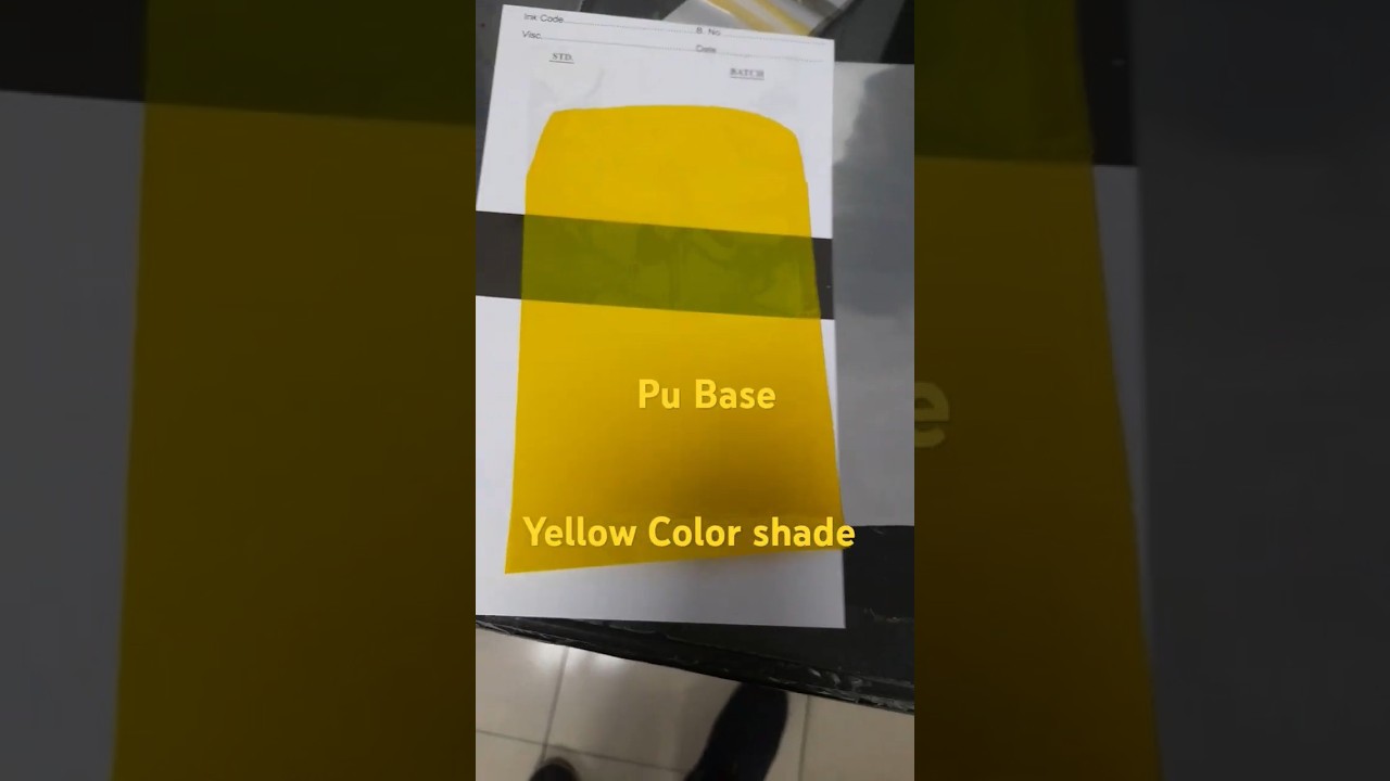 What does PU base yellow Color shade look like? #shorts #shortvideo #colorcombination #printingink
