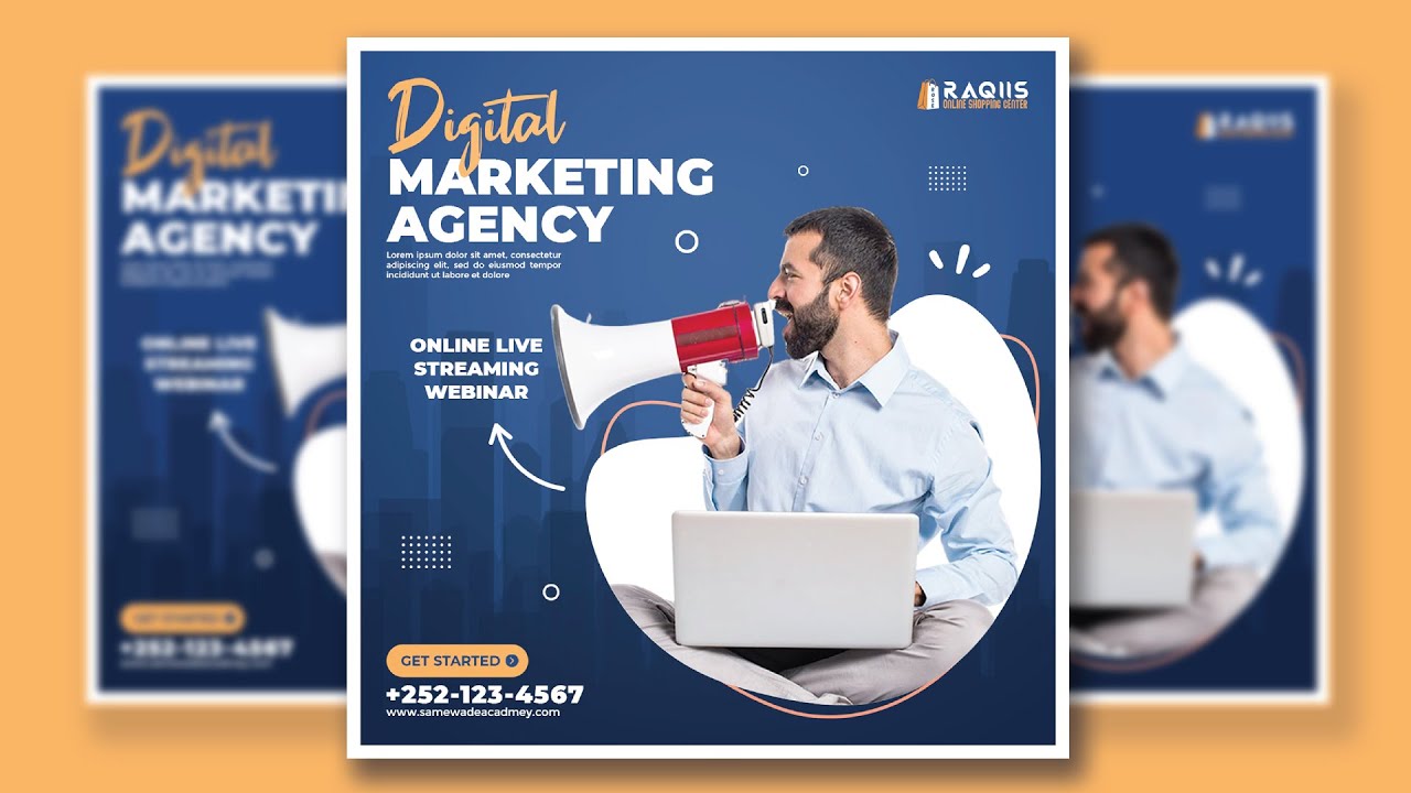 Poster Design Digital Marketing Agency | Baro Sida Loo Sameeyo Poster Qurux Badan Sida Loo Sameeyo.