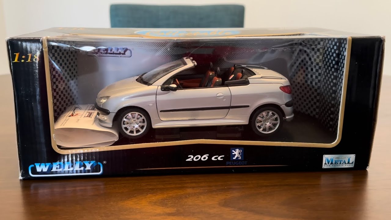 Welly Peugeot 206CC Unboxing (Scale 1/18) 