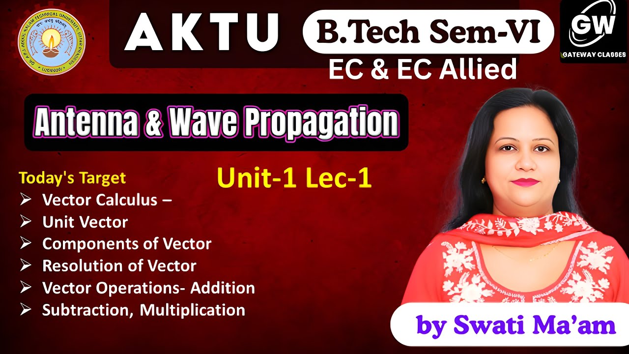 👉 Antenna 📘 Unit–1 | Lecture–1 🎓 by Swati Ma’am | Gateway Classes | AKTU 🔥