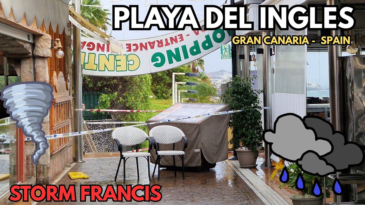 🌨️Stuck and soaked ☂️in Playa del Ingles today 🌧️|Rain | Wind |Storm Francis | January 