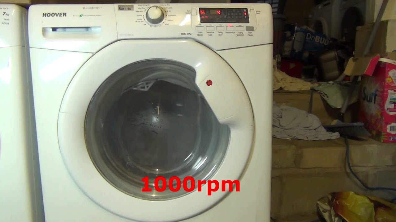 Hoover WDYNS654D Washer Dryer : Cotton (Pt 12/12) Final spin 1400rpm