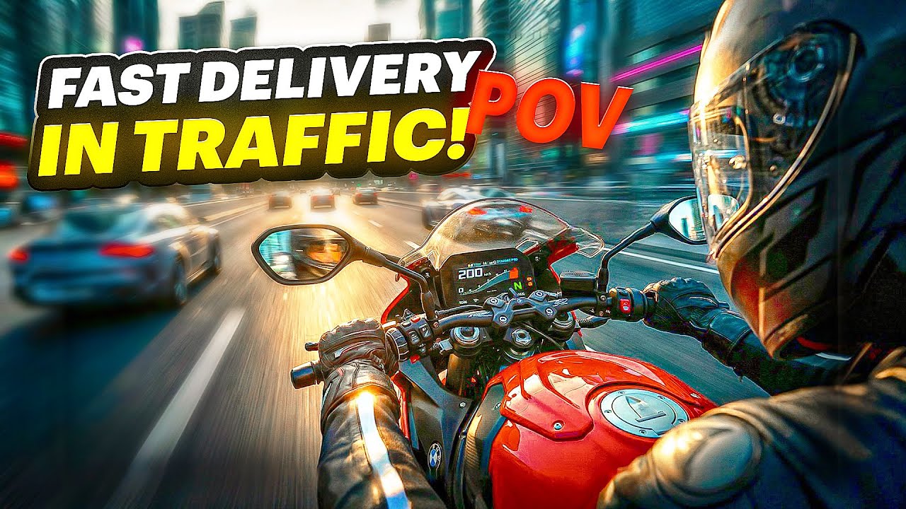 How Fast Can a Delivery Bike Beat Traffic? (POV)