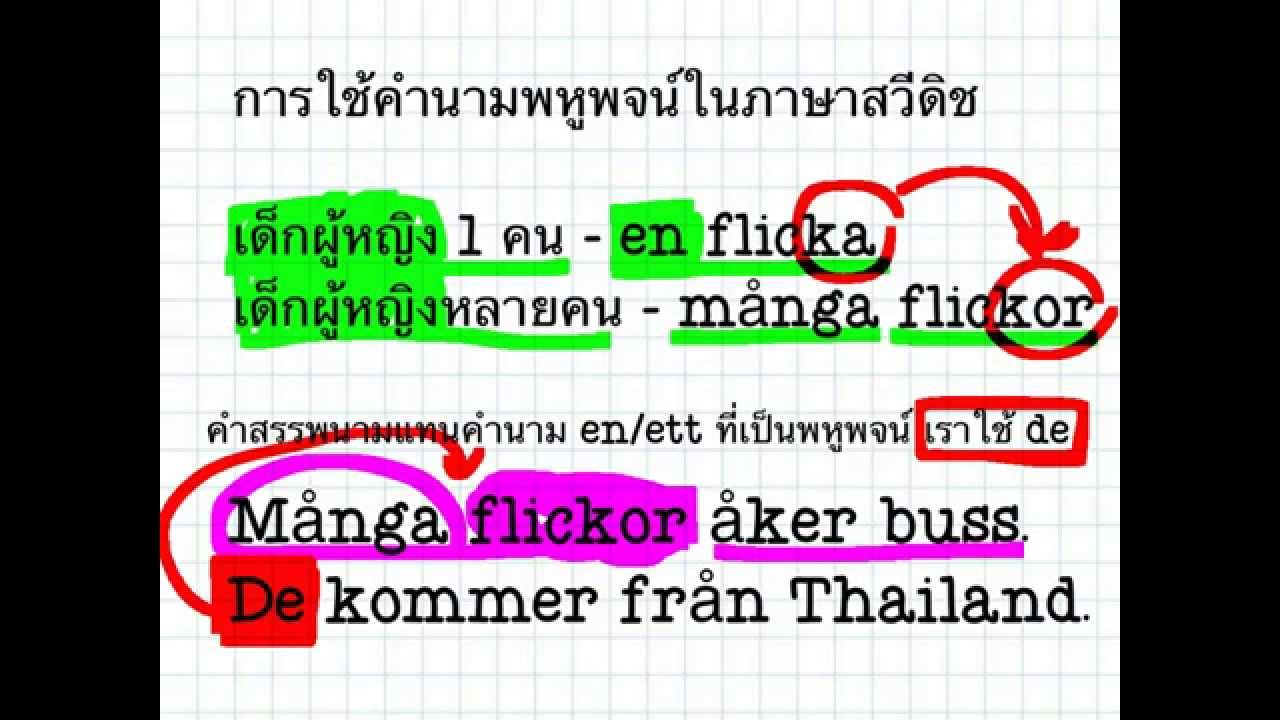 การใช้ en, ett, den, det, de