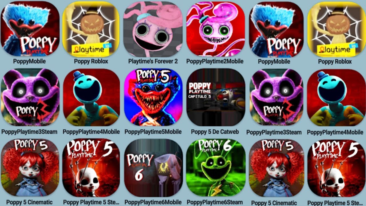 Poppy Playtime Mobile Vs Roblox Vs Steam Vs Mod Chapter 1, 2, 3, 4, 5, 6 | Poppy 5 New Game New Boss