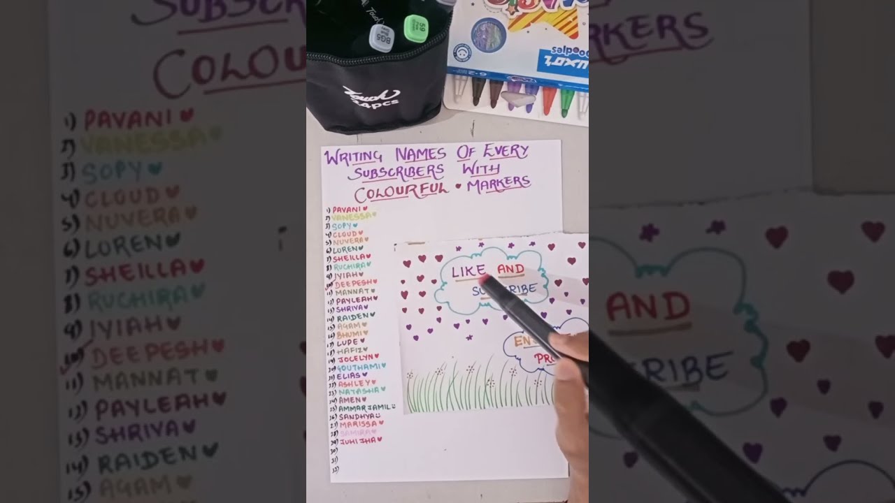 Marker vs Paper is live! writing names of every Subscribers with colourful markers.#live