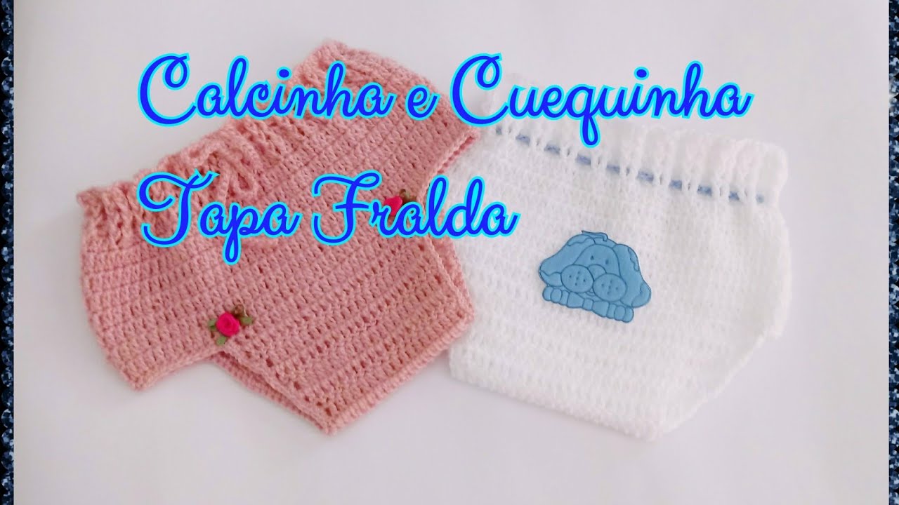 Tapa Fralda Calcinha e Cuequinha em Croch&ecirc;
