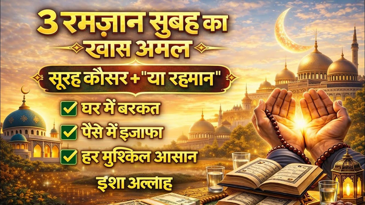 3 Ramzan Subah Ka Wazifa 🤲 | Surah Kausar + Ya Rahman | Barkat & Mushkil Aasan 🌙