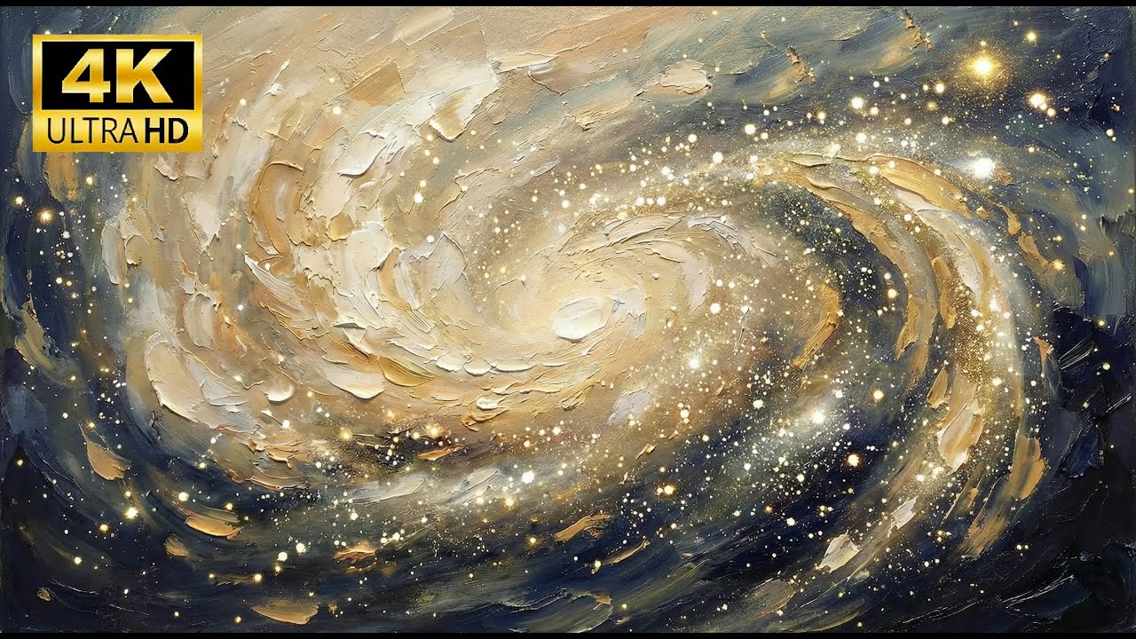 4K Golden Nebula – Mesmerizing Celestial Ambiance! 🌌✨ | Gold Frame TV ART | Screensaver for TV