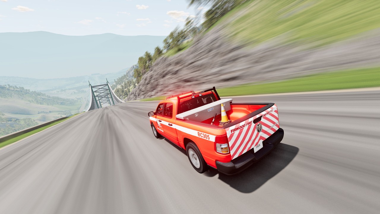 Full Throttle INSANE Long Downhill lane ! | BeamNG.drive Epic Crashes & Speed Test #59
