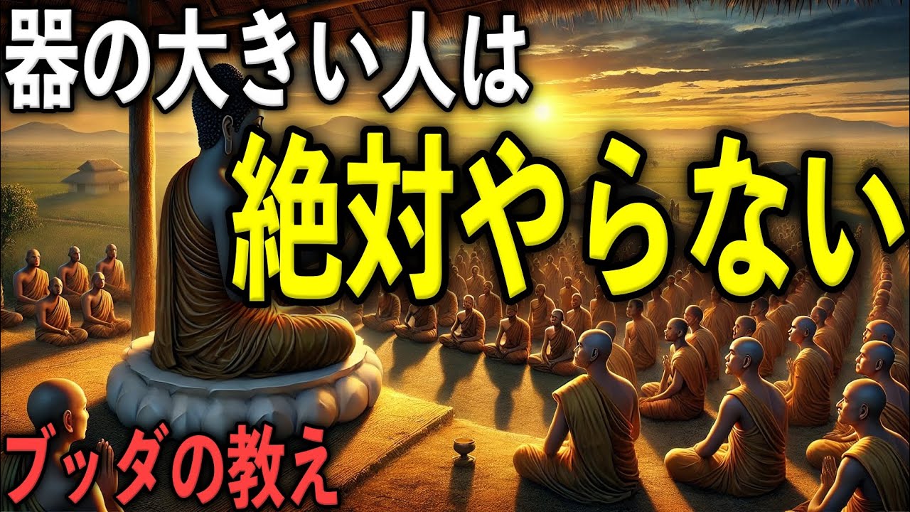 器の大きい人が絶対にやらない事5つ。器の小さい人はいつまでもやってしまう事とは？【ブッダの教え】【仏教】