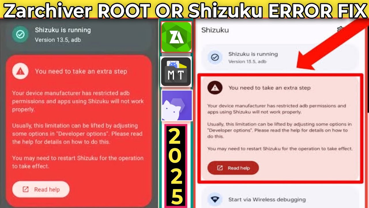 Zarchiver ROOT problem | Shizuku permission denied | Shizuku Error | You Need To Take an Extra Step