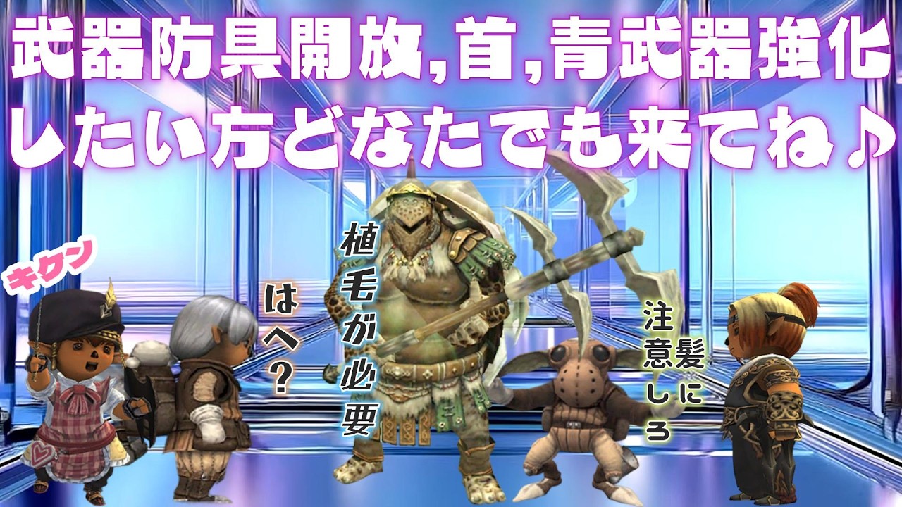 武器防具開放,首装備,青武器強化したい方はぜひ参加してください初参加大歓迎です❤ 今から始めても楽しめる面白いゲームはファイナルファンタジー１１  (FF11)ビスマルクサーバー