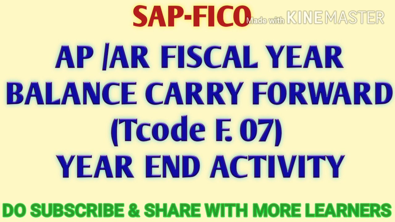 How to carry forward AP/AR balance in new fiscal year | Year end activity part -2 in SAP|SAPFICO|SAP