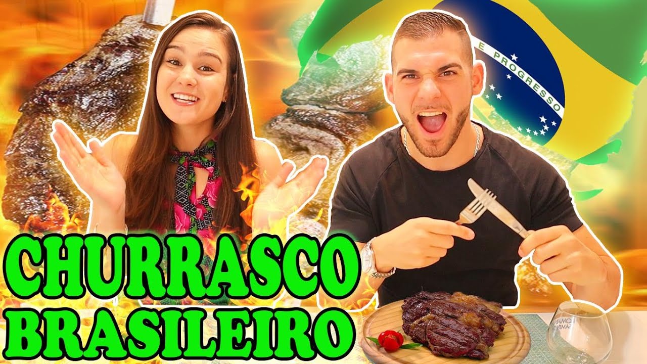 GRINGO PROVANDO CHURRASCO BRASILEIRO (PICANHA, CORAÇÃOZINHO, GUARANÁ etc.)