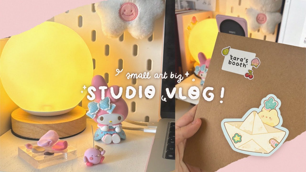 STUDIO VLOG 🍤⭐️ drawing, ASMR packing orders, and shop update prep!