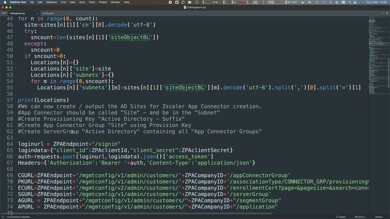 ZPA Segmentation API's