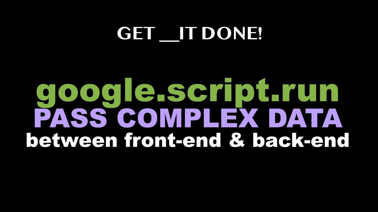 Apps Script Web App - Passing Complex Data between Server & Front-end