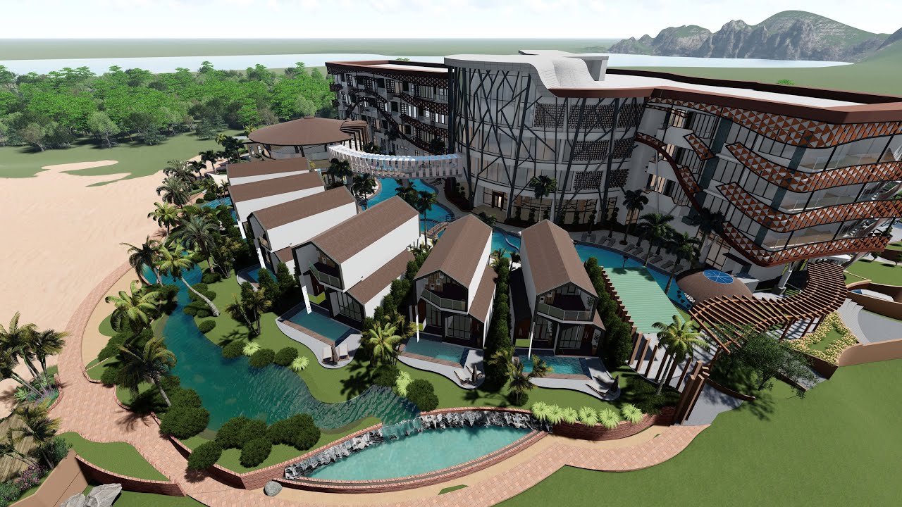 Animation Design Beach Resort Hotel | Architecture Student Final Project | YM Studio